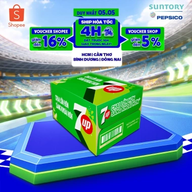 SALE 3.3 Thùng 24 chai Nước Ngọt 7Up 600ml - Giảm còn 217.000 VNĐ