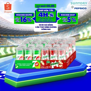 Sale 3.3 Thùng 24 Lon Nước Ngọt Mix 7Up Mirinda Xá Xị 320ml Giá chỉ 224.000đ Sale 3.3 Thùng 24 Lon Nước Ngọt Mix 7Up Mirinda Xá Xị 320ml Giá chỉ 224.000đ