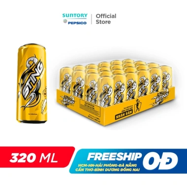 SALE 3.3 Thùng 24 Lon Nước Tăng Lực Sting Vàng 320ml Giá chỉ 229.000đ 3