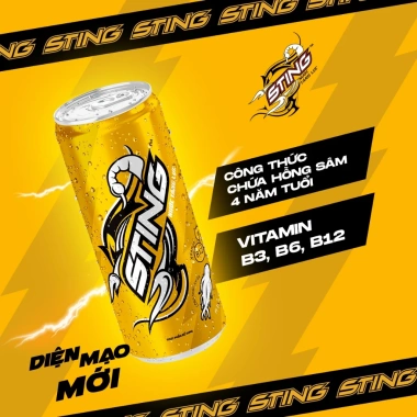 SALE 3.3 Thùng 24 Lon Nước Tăng Lực Sting Vàng 320ml Giá chỉ 229.000đ 4