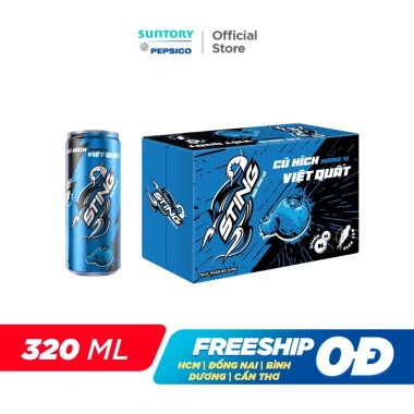 SALE 3.3 Thùng 24 Lon Nước Tăng Lực Sting Xanh Việt Quất 320ml - Giá chỉ 240.000đ, tiết kiệm 55.200đ