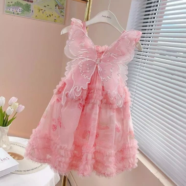 SALE 50% Váy công chúa bé gái lưới và nơ lông tơ siêu mềm 2.025 giá 280.600₫