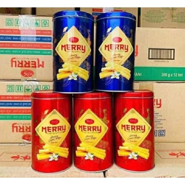 SALE Bánh quế ống Richy Merry 208g màu xanh - Set 3 hộp, giảm còn 115.000đ, giá gốc 149.500đ