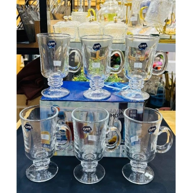 SALE Bộ 6 Cốc Ly Thủy Tinh Libbey Irish Coffee 230ml - Cafe cốt dừa, sinh tố, nước ép LXZB22