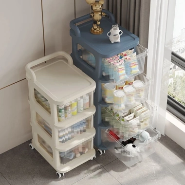 SALE MẠNH Kệ Đa Năng 3-5 Tầng Có Bánh Xe - Giá Đựng Đồ Chống Bụi, Spa, Văn Phòng, Bỉm Sữa 425k