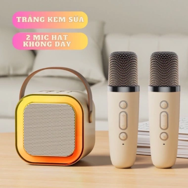 [SALE MẠNH] Loa Bluetooth Karaoke K12 10W, bảo hành 12 tháng, 2 mic không dây 8