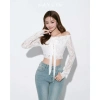 SALE SỐC Áo Croptop Kaylin lưới trễ vai tay dài nơ, thun gợi cảm - 207.000 VNĐ