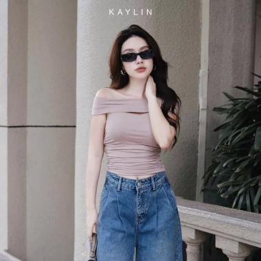 SALE SỐC Áo Kaylin nhúng eo phối dây cotton lụa mát mẻ - Sang trọng, giá 146k