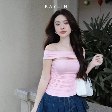 SALE SỐC Áo Kaylin nhúng eo phối dây cotton lụa mát mẻ - Sang trọng, giá 146k