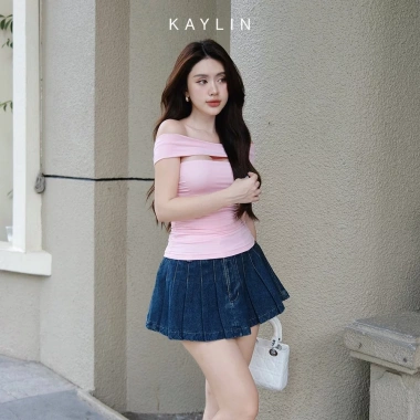 SALE SỐC Áo Kaylin nhúng eo phối dây cotton lụa mát mẻ - Sang trọng, giá 146k