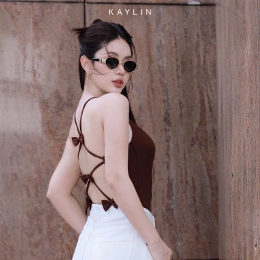 SALE SỐC Bodysuit Kaylin đan dây nơ, thun cotton co giãn ôm form gợi cảm - 164k 5