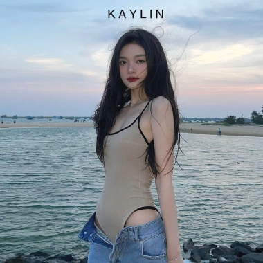 [SALE SỐC] Bodysuit Kaylin hai dây viền thun co giãn - Đi biển, tiệc, giá 158k 5