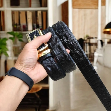 Sale Sốc Thắt Lưng Cá Sấu Gù Đẹp TS106V Mặt Vàng Giá Ưu Đãi 628k