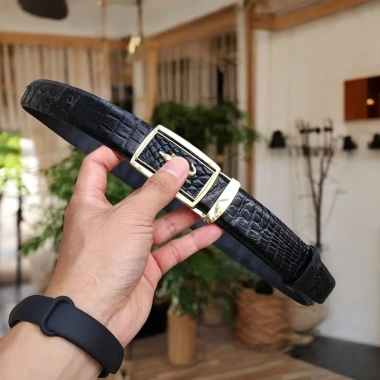 Sale Sốc Thắt Lưng Cá Sấu Gù Đẹp TS106V Mặt Vàng Giá Ưu Đãi 628k