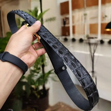 Sale Sốc Thắt Lưng Cá Sấu Gù Đẹp TS106V Mặt Vàng Giá Ưu Đãi 628k