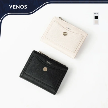Sale Tết 175k - Ví Đựng Tiền Mini VENOS Luna Nữ Da Saffiano PU Premium Gập Đôi