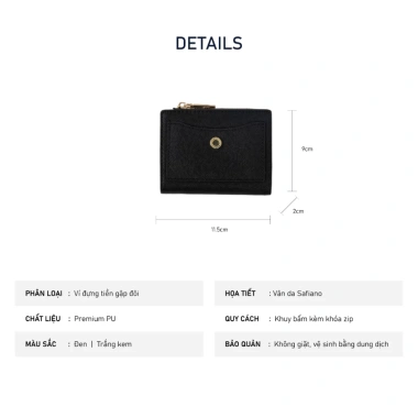 Sale Tết 175k - Ví Đựng Tiền Mini VENOS Luna Nữ Da Saffiano PU Premium Gập Đôi 9 Sale Tết 175k - Ví Đựng Tiền Mini VENOS Luna Nữ Da Saffiano PU Premium Gập Đôi 9