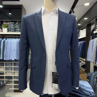 SALE TẾT Áo blazer nam Owen 2 lớp màu xanh đậm regular fit 1 khuy giảm giá 19%
