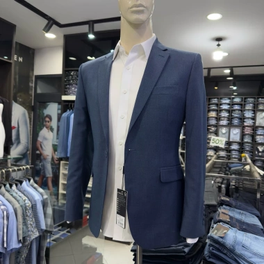 SALE TẾT Áo blazer nam Owen 2 lớp màu xanh đậm regular fit 1 khuy giảm giá 19%