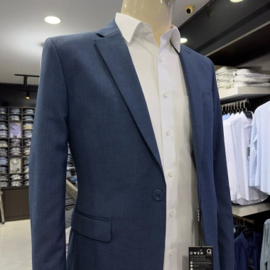 SALE TẾT Áo blazer nam Owen 2 lớp màu xanh đậm regular fit 1 khuy giảm giá 19%