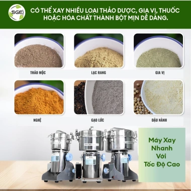SALE TẾT - Máy Xay Tiêu & Xương SGE 32.000 vòng/phút, Xay Thịt Khô Siêu Mịn, Giá giảm 1.339.000₫