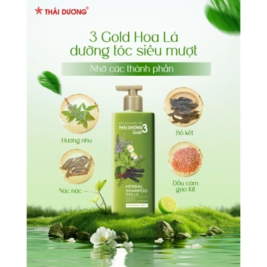 Sale Tháng 2 Dầu gội Thái Dương 3 Gold Hoa Lá 500ml tặng Dầu xả 3 200ml giá chỉ 235.636₫ 6