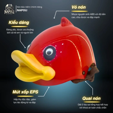 SALE XẢ KHO Mũ Bảo Hiểm Napoli Em Bé CHÍNH HÃNG 1/2 Vịt Cute FREESHIP 90K 2