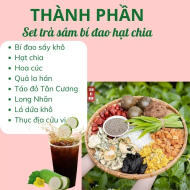 Sâm bí đao hạt chia 400g - Set trà 12 vị thanh lọc cơ thể, giảm cân, đẹp da - Giá chỉ 90.000₫