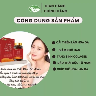 Sâm Tố Nữ Xanh 4 lọ 60 viên – Tăng Collagen, Hỗ Trợ Khô Hạn, Giá 170.000₫ 3 Sâm Tố Nữ Xanh 4 lọ 60 viên – Tăng Collagen, Hỗ Trợ Khô Hạn, Giá 170.000₫ 3