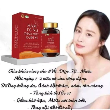Sâm Tố Nữ Xanh 4 lọ 60 viên – Tăng Collagen, Hỗ Trợ Khô Hạn, Giá 170.000₫