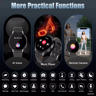 Samsung Watch7 Max 2.025 AMOLED Đồng hồ thông minh Bluetooth chống nước thể thao nam nữ quà tặng Nhật Bản