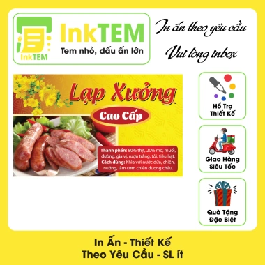 Sẵn 15 tem in nhãn dán sữa chống nước InkTEM Decan 10x6cm - Lạp xưởng Tết, chỉ 27.000 VND