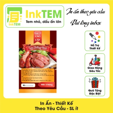 Sẵn 15 tem in nhãn dán sữa chống nước InkTEM Decan 10x6cm - Lạp xưởng Tết, chỉ 27.000 VND