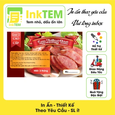 Sẵn 15 tem in nhãn dán sữa chống nước InkTEM Decan 10x6cm - Lạp xưởng Tết, chỉ 27.000 VND
