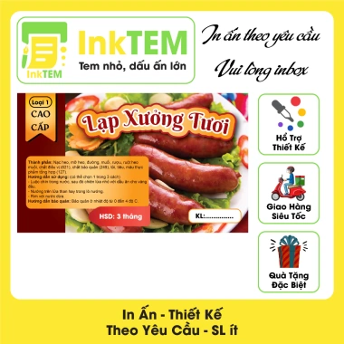 Sẵn 15 tem in nhãn dán sữa chống nước InkTEM Decan 10x6cm - Lạp xưởng Tết, chỉ 27.000 VND