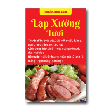 Sẵn 9 Tem In Nhãn Dán Chống Nước Lạp Xưởng 14x9cm - Giá chỉ 29.000đ, cho Tết 3