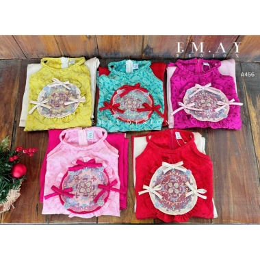 Sẵn hàng - Bộ áo dài yếm cô Tấm bé gái 12-42kg vải gấm sang, phù hợp Tết, Giáng sinh, Năm mới - Giá ưu đãi 244.800₫ 2