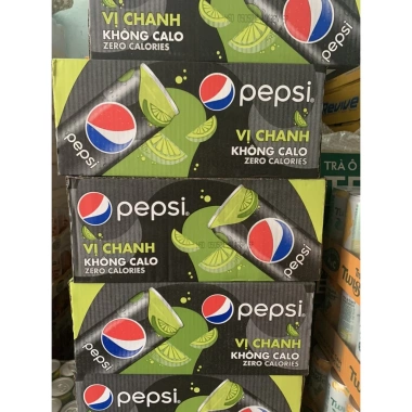 Sẵn Hàng Thùng Pepsi Chanh Không Calo 24 Lon 330ml - Giá 245.000₫ Sẵn Hàng Thùng Pepsi Chanh Không Calo 24 Lon 330ml - Giá 245.000₫
