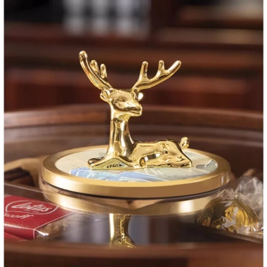 [Sẵn] Khay gỗ nắp hươu xoay 360 - Hộp mứt Tết Trung Hoa hươu vàng cao cấp 2.026 2