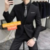 Sẵn sàng Bigsize: Set áo vest nam đen và quần form chú rể cao cấp, đi tiệc, giảm giá 590k