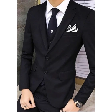 Sẵn sàng Bigsize: Set áo vest nam đen và quần form chú rể cao cấp, đi tiệc, giảm giá 590k 2