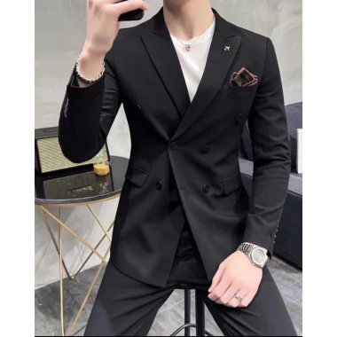 Sẵn sàng Bigsize: Set áo vest nam đen và quần form chú rể cao cấp, đi tiệc, giảm giá 590k 4