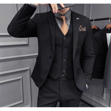 Sẵn sàng Bigsize: Set áo vest nam đen và quần form chú rể cao cấp, đi tiệc, giảm giá 590k 5