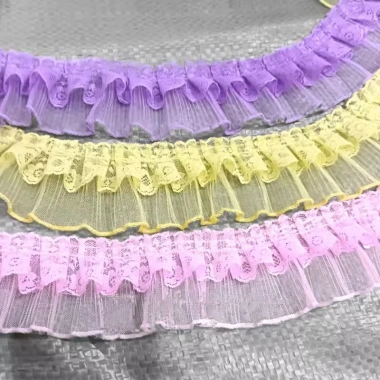 Sân Xếp Ly Ren Viền Xù 6cm Luật Sư Lưới Vải Ruy Băng Hoa - Phụ Kiện Quần Áo Giá Tốt