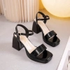 Sandal Cao Gót BMS95 2 Màu Đen Trắng Đế Đúp Cao 10cm Thời Trang Hè 2.023 250k