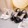 Sandal Cao Gót BMS95 2 Màu Đen Trắng Đế Đúp Cao 10cm Thời Trang Hè 2.023 250k 3