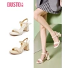 Sandal cao gót Dusto công sở đẹp da mềm chắc chắn 8p màu be giá ưu đãi 355.000 VND