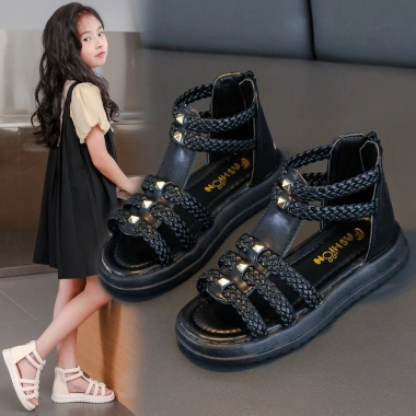 Sandal Chiến Binh Bé Gái Cổ Cao Đính Đá - Đế Mềm Chống Trơn Trượt, Giá 209.300₫