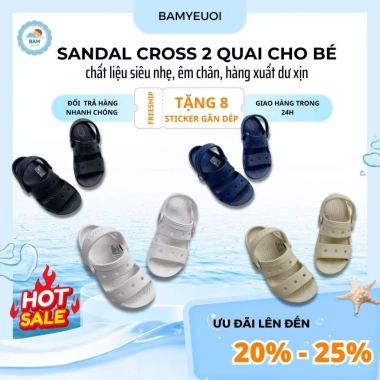 Sandal Cross Classic xăng đan bé đi học, chống nước, bám chắc, size 23-36, giảm còn 215k