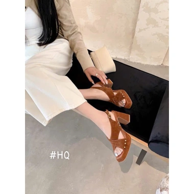 Sandal đế đôi gót cao 7p tôn – Hoả tốc, hàng có sẵn, phù hợp váy công sở, giảm còn 380k